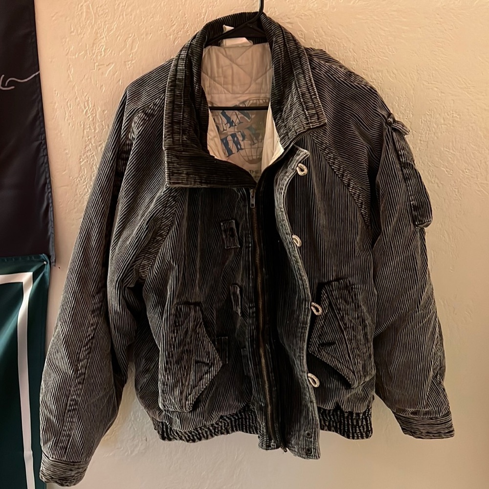 Vintage 80s 90s urban equipment corduroy jacket gray
